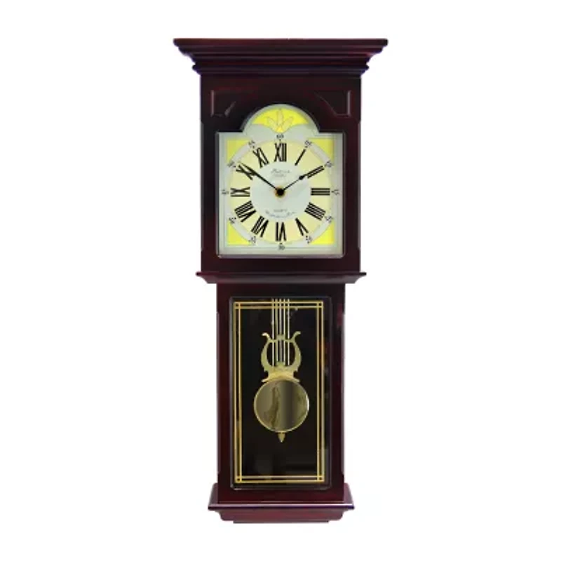 Bedford Clock Collection Redwood Oak Finish Wall Clock