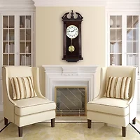 Bedford Clock Collection 27.5" Cherry Oak Wall Clock