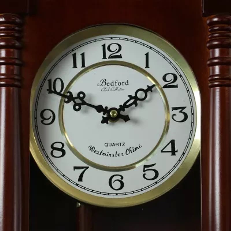 Bedford Clock Collection 27.5" Cherry Oak Wall Clock