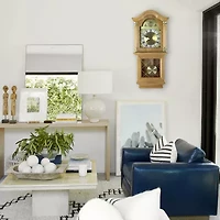Bedford Clock Collection Classic 26" Golden Oak Finish Wall Clock