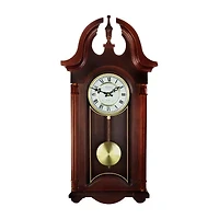 Bedford Clock Collection 26.5" Mahogany Cherry Oak Finish Wall Clock