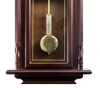 Bedford Clock Collection 38" Chiming Pendulum In Cherry Oak Finish Wall Clock