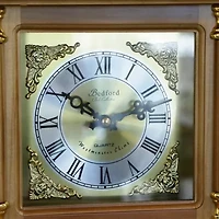 Bedford Clock Collection 34.5" Pendulum Antique Harvest Oak Finish Wall Clock