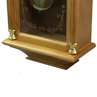 Bedford Clock Collection 34.5" Pendulum Antique Harvest Oak Finish Wall Clock