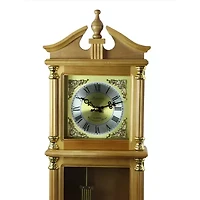 Bedford Clock Collection 34.5" Pendulum Antique Harvest Oak Finish Wall Clock