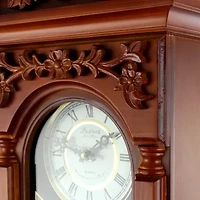 Bedford Clock Collection 27.5" Oak Finish Pendulum Wall Clock