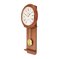 Bedford Clock Collection Olivia 24.5" Cherry Wood Chiming Pendulum Wall Clock