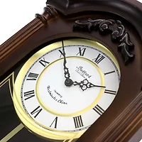 Bedford Clock Collection Noah 22" Chestnut Wood Chiming Pendulum Wall Clock