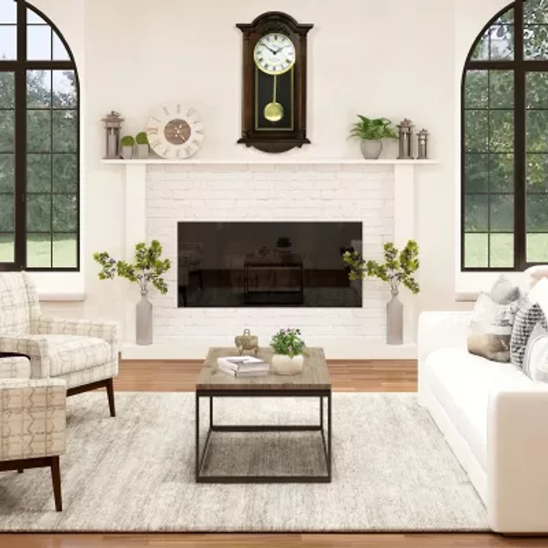 Bedford Clock Collection Noah 22" Chestnut Wood Chiming Pendulum Wall Clock