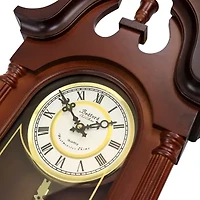 Bedford Clock Collection Delphine 27" Mahogany Chiming Pendulum Wall Clock