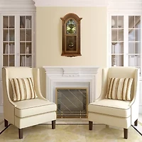 Bedford Clock Collection Honey Oak Chiming Pendulum Wall Clock