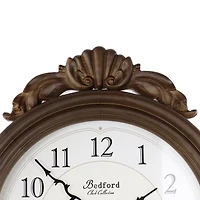 Bedford Clock Collection Chestnut Chiming Pendulum Wall Clock