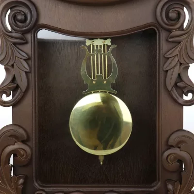 Bedford Clock Collection Chestnut Chiming Pendulum Wall Clock