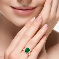 Effy Final Call Limited Quantities! Womens 1/5 CT. Genuine Green Onyx 14K Gold Halo Cocktail Ring