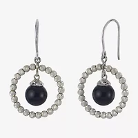 Sterling Silver Black Onyx Sparkle Bead Earrings