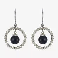 Sterling Silver Black Onyx Sparkle Bead Earrings