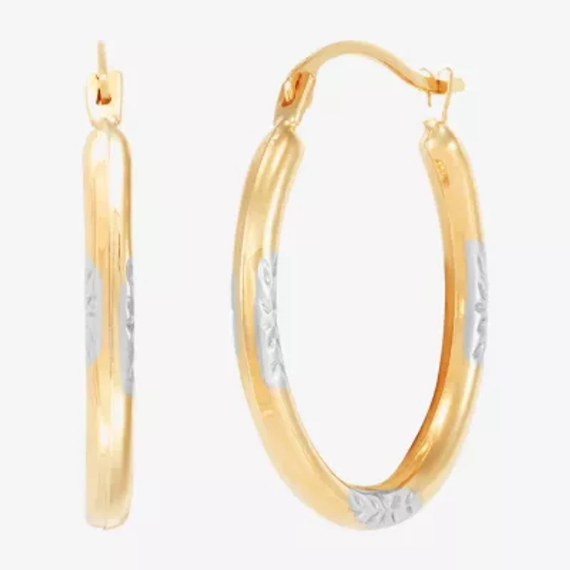 Womens 14K Gold 21.5mm Round Hoop Earrings