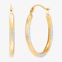 Womens 14K Gold 21.5mm Round Hoop Earrings