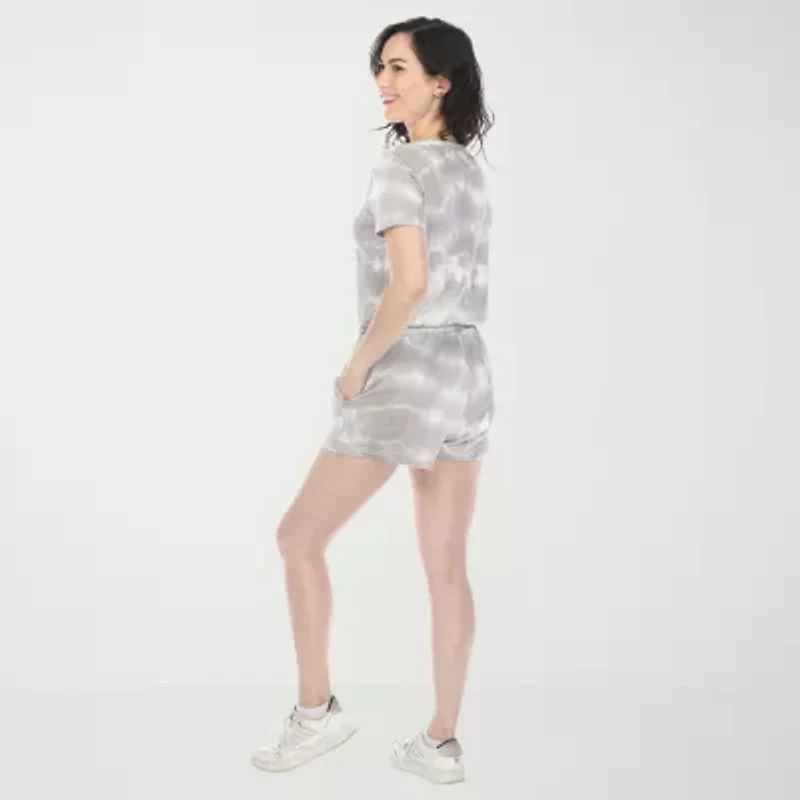 White Mark Womens Crew Neck Short Sleeve 2-pc. Pajama Sets