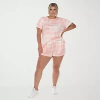 White Mark Womens Crew Neck Short Sleeve 2-pc. Pajama Sets
