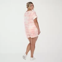 White Mark Womens Crew Neck Short Sleeve 2-pc. Pajama Sets