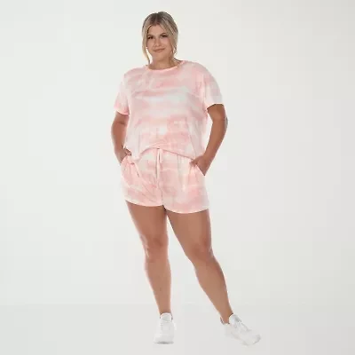 White Mark Womens Crew Neck Short Sleeve 2-pc. Pajama Sets