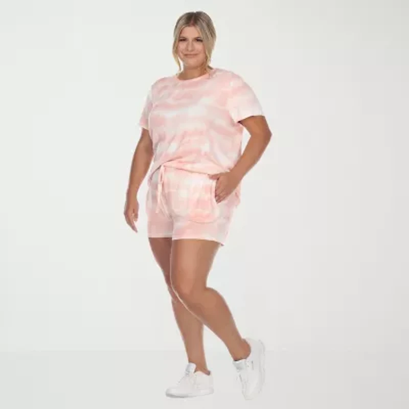 White Mark Womens Crew Neck Short Sleeve 2-pc. Pajama Sets