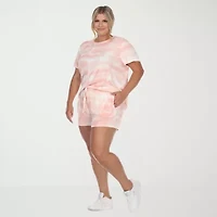 White Mark Womens Crew Neck Short Sleeve 2-pc. Pajama Sets
