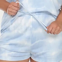 White Mark Womens Crew Neck Short Sleeve 2-pc. Pajama Sets