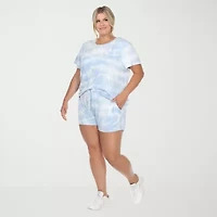 White Mark Womens Crew Neck Short Sleeve 2-pc. Pajama Sets