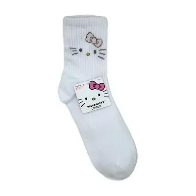 Ribbed Womens 2 Pair Hello Kitty Crew Socks