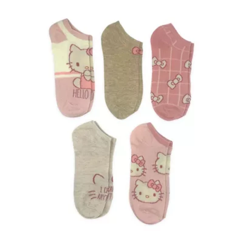 Womens Breathable Multi-Pack 5 Pair Hello Kitty Low Cut Socks