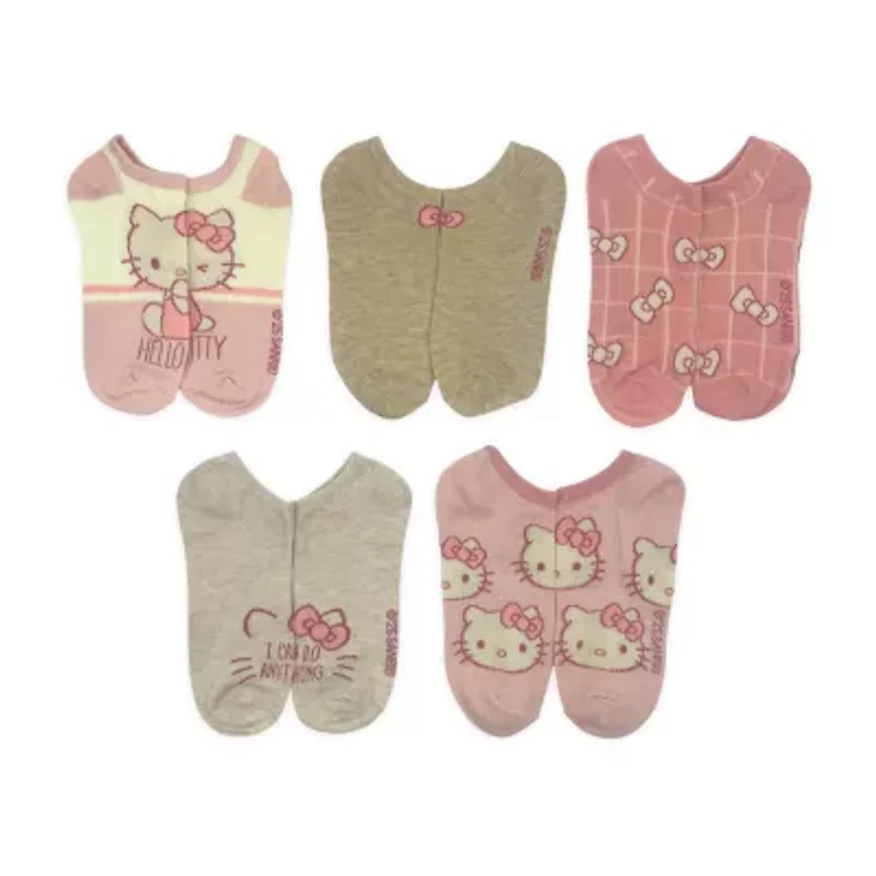 Womens Breathable Multi-Pack 5 Pair Hello Kitty Low Cut Socks