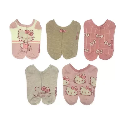 Womens Breathable Multi-Pack 5 Pair Hello Kitty Low Cut Socks