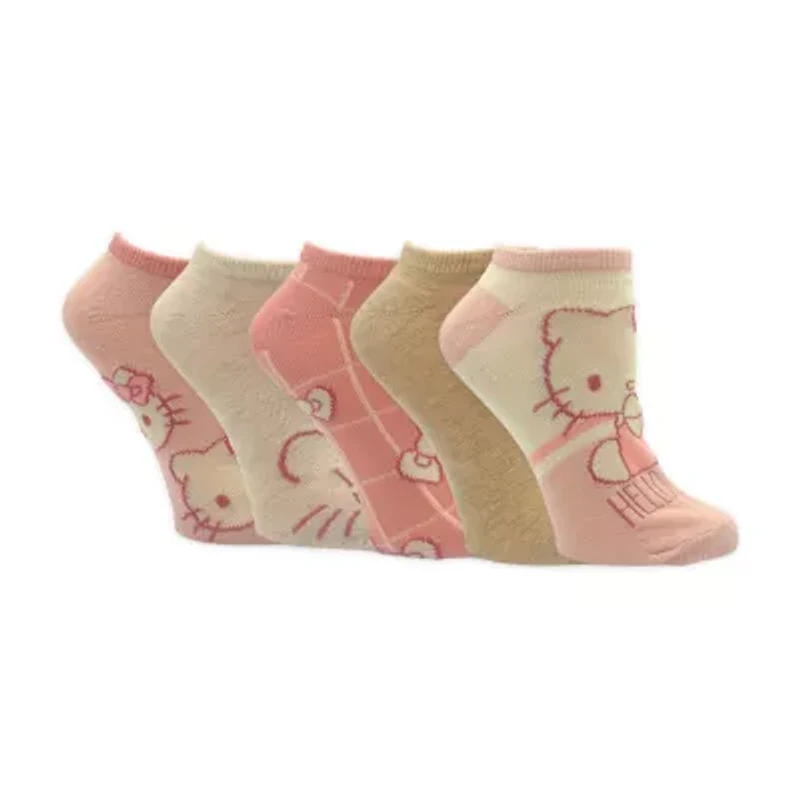 Womens Breathable Multi-Pack 5 Pair Hello Kitty Low Cut Socks