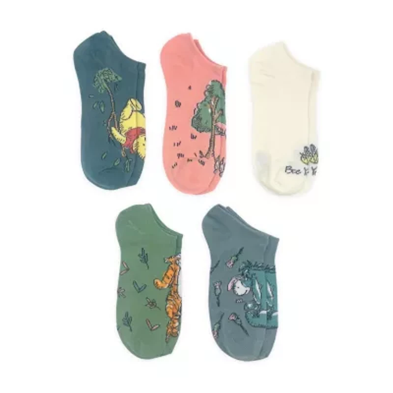 Womens Breathable Multi-Pack 5 Pair Winnie The Pooh Low Cut Socks