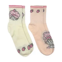 Ribbed Womens 2 Pair Crew Socks