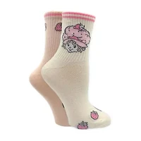 Ribbed Womens 2 Pair Crew Socks