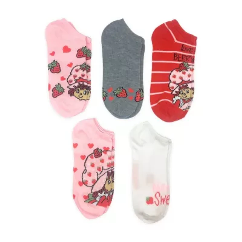 Strawberry Shortcake Womens Breathable Multi-Pack 5 Pair Low Cut Socks