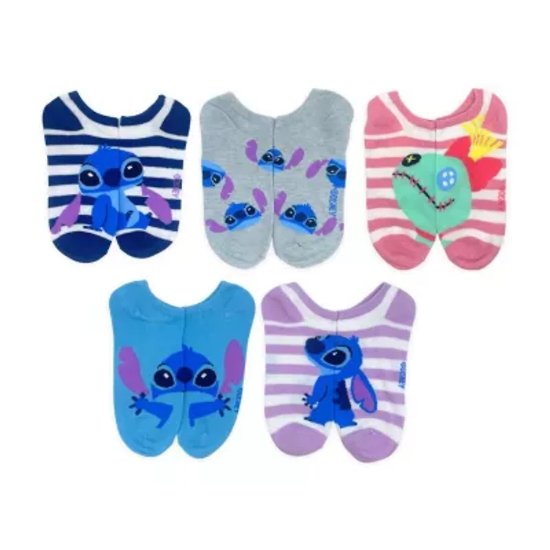Womens Breathable Multi-Pack 5 Pair Lilo & Stitch Low Cut Socks
