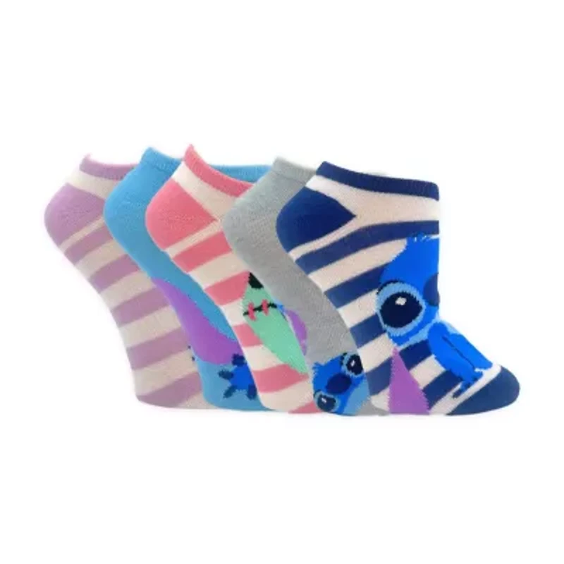 Womens Breathable Multi-Pack 5 Pair Lilo & Stitch Low Cut Socks