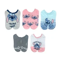Womens Breathable Multi-Pack 5 Pair Lilo & Stitch Low Cut Socks