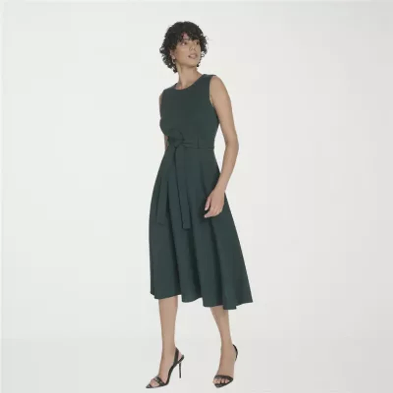 Marc New York Womens Sleeveless Midi Fit + Flare Dress