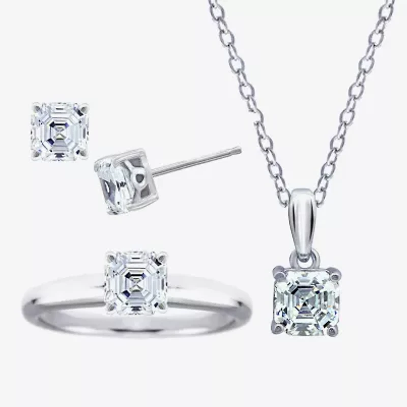 DiamonArt® Cubic Zirconia Sterling Silver 3-pc. Jewelry Set
