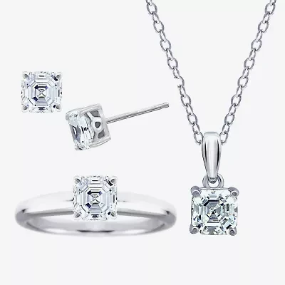 DiamonArt® Cubic Zirconia Sterling Silver 3-pc. Jewelry Set