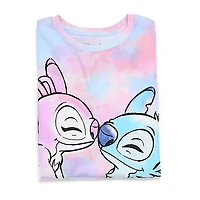 Disney Collection Little & Big Kid Girls Crew Neck Short Sleeve Regular Fit Lilo Stitch Graphic T-Shirt
