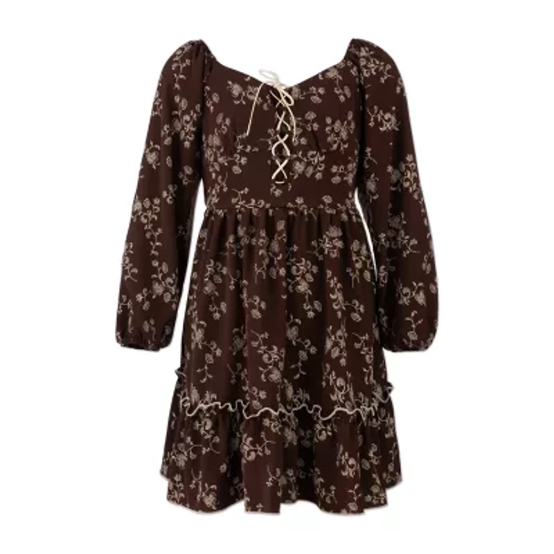 Speechless Big Kid Girls Long Sleeve A-Line Dress