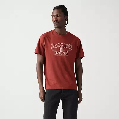 Levi's Mens Crew Neck Short Sleeve Relaxed Fit Graphic T-Shirt