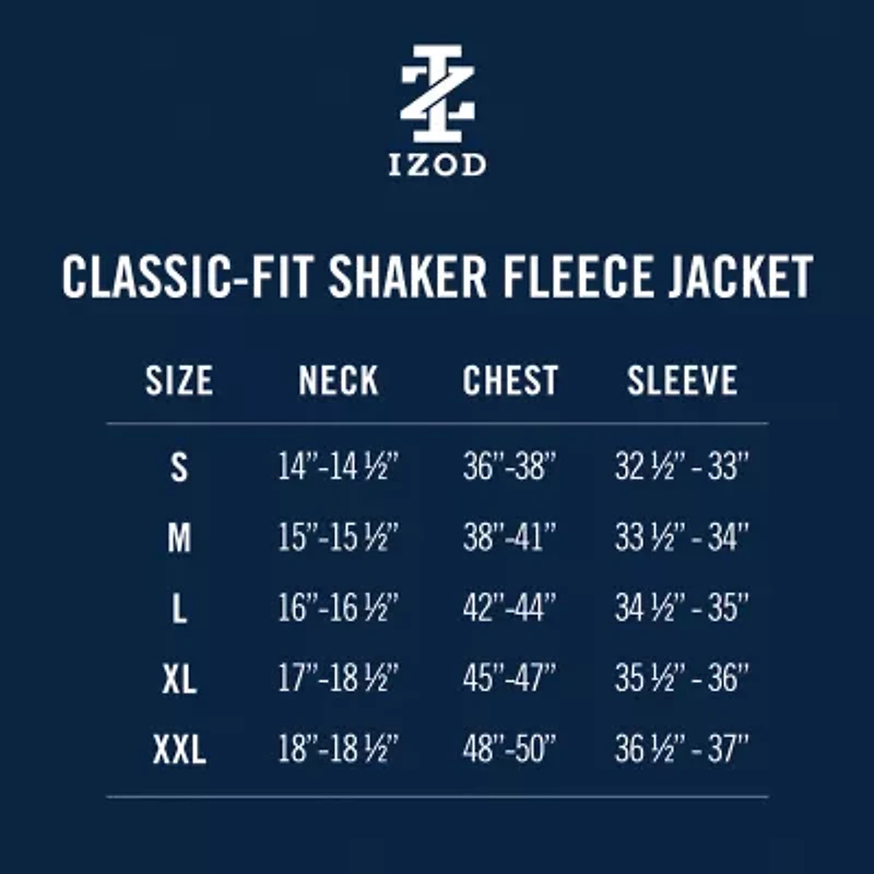 IZOD Advantage Performance Shaker Mens Fleece Water Resistant Midweight Jacket