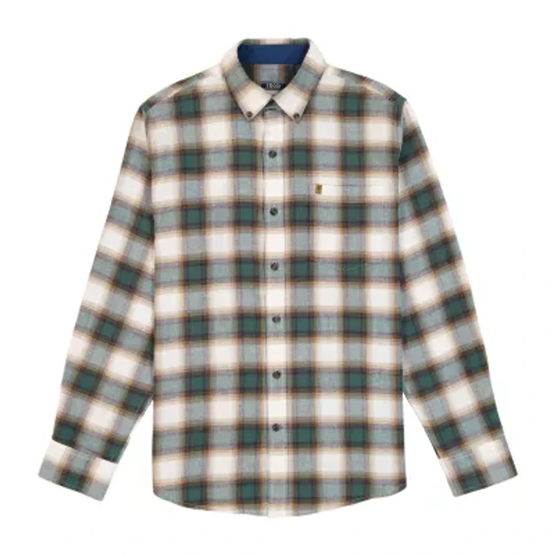 IZOD Stratton Mens Long Sleeve Stretch Fabric Classic Fit Flannel Shirt
